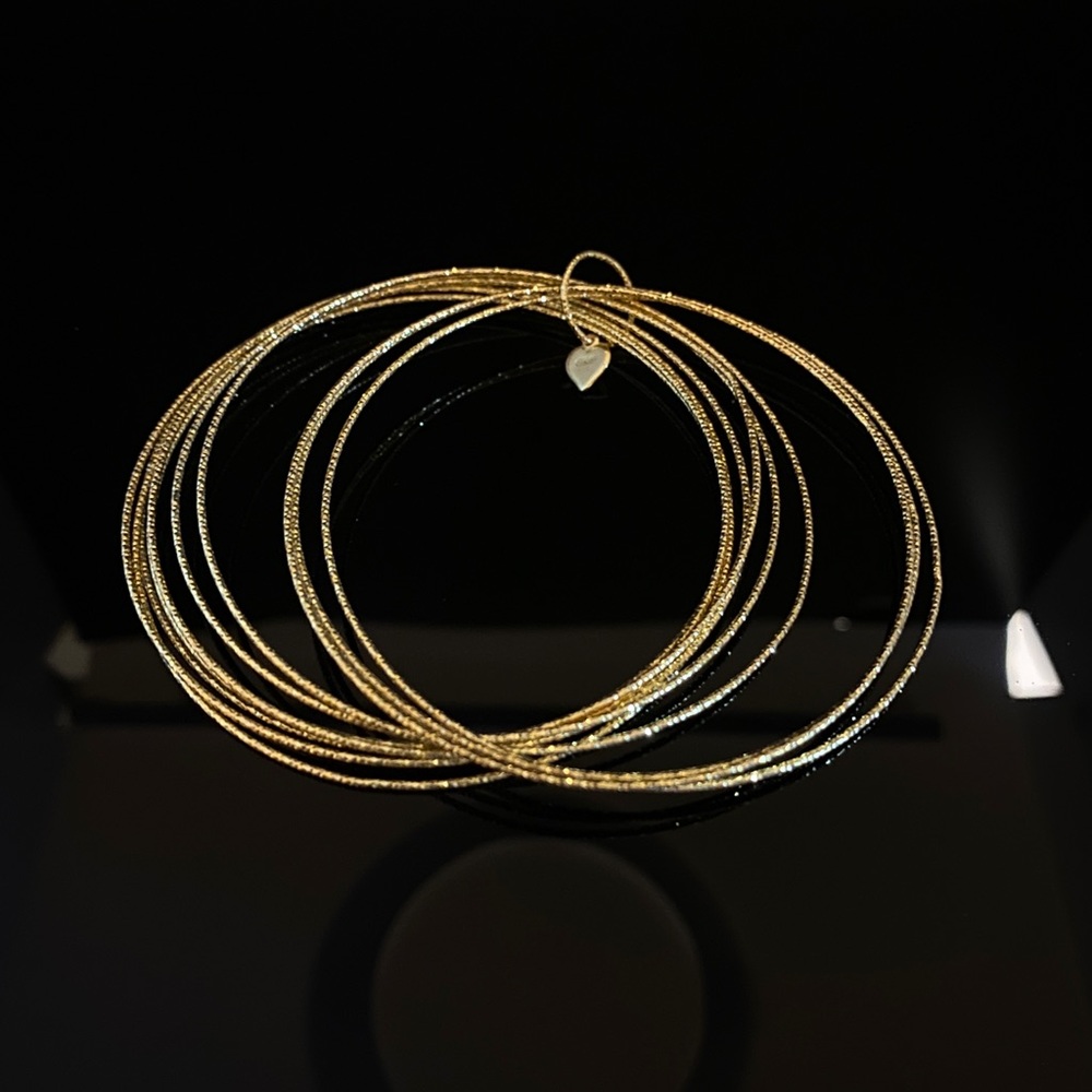 18K GOLD OVER STERLING SILVER 925 SLIP ON BANGLE